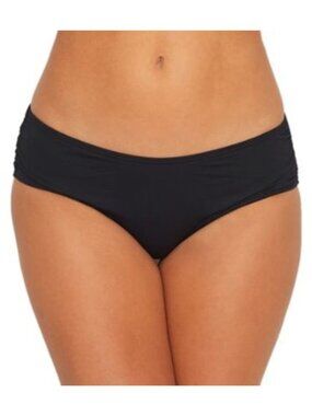44$ Coco Reef U95642 Classic Solids Side Shirred Swim Bikini Bottom Size L Black